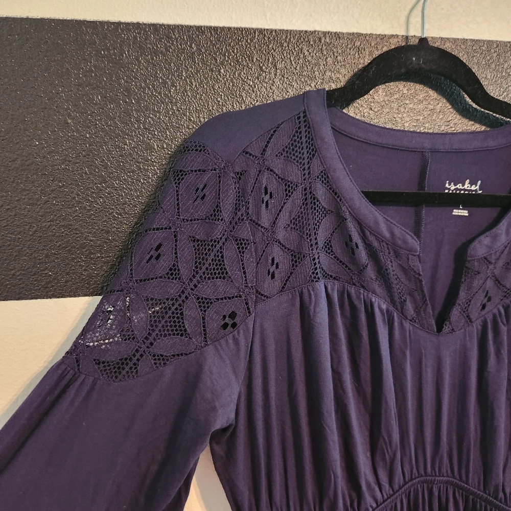 Isabel Maternity by Ingrid & Isabel Navy Long Sleeve Dress Size Large - Picture 10 of 10